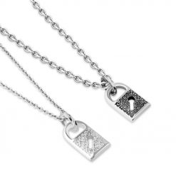 パドロック(南京錠) シルバーペアネックレス FSP956B-956W - Free  