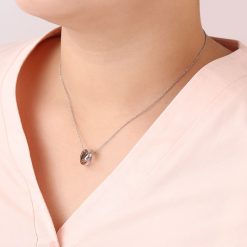 ピンクシェル ブラックシェル クロッシング ステンレスペアネックレス FSSTP047BSH-047PSH