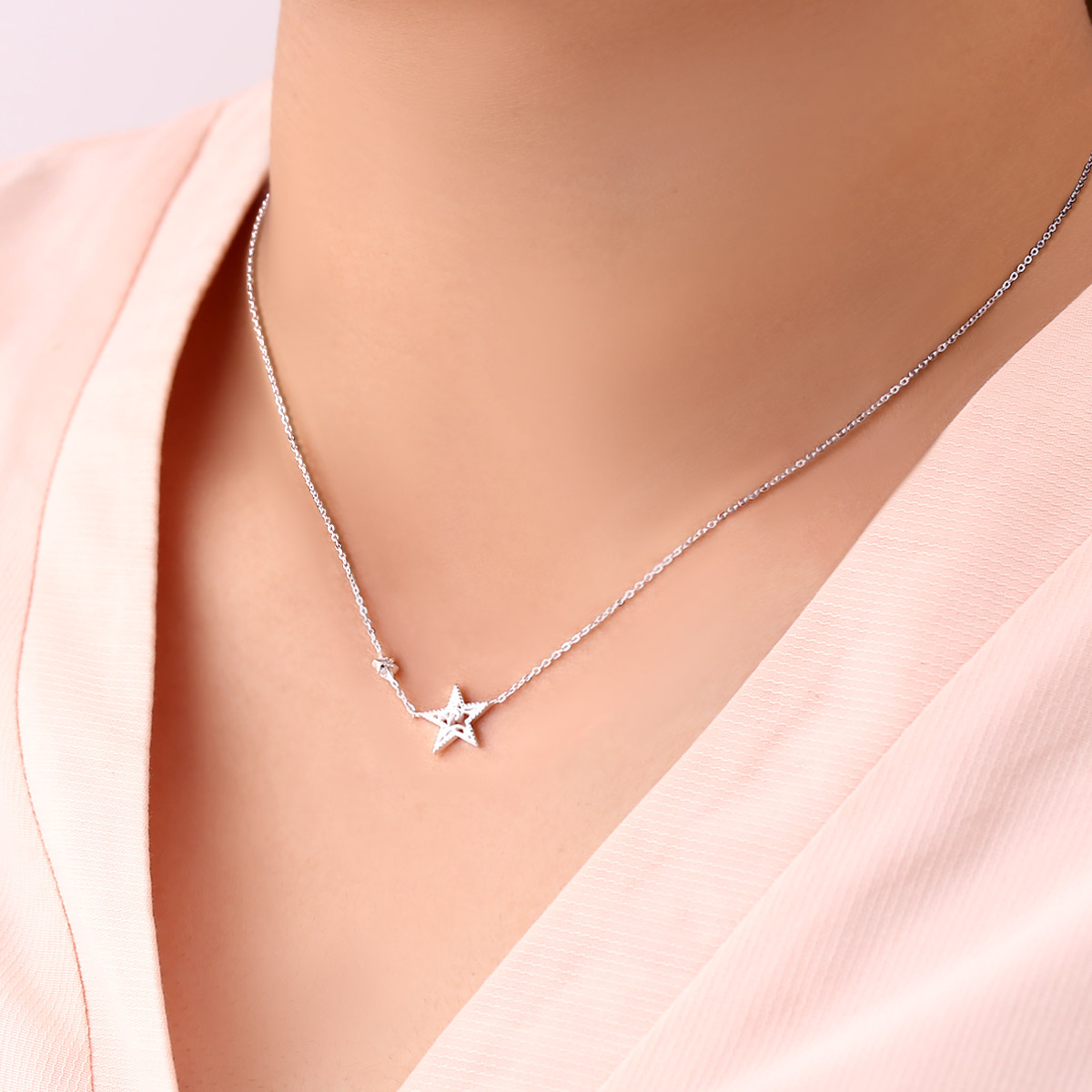 ダイアモンド シルバーネックレス 38センチ JEWELRY TSUTSUMI - ハート 