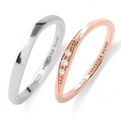 ペアリング　E121　ピンク＆プラチナシルバー ペアリング E121 ピンク＆プラチナシルバー