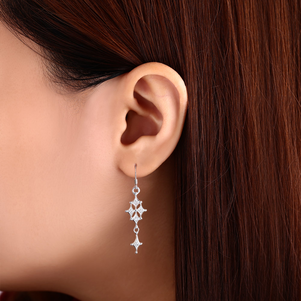 ダイヤシェイプ シルバーピアス 両耳セット FSE813-CCZ - Free Style 