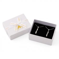 ツイストスティック バースストーン シルバーペアネックレスギフトラッピング