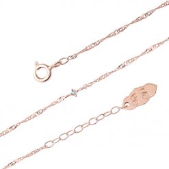 ツイストシルバーチェーンブレスレット ピンクゴールドカラー FSB847DIA-PG (2)