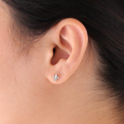 リリーモチーフ レディースシルバーピアス FSE934-B (2)