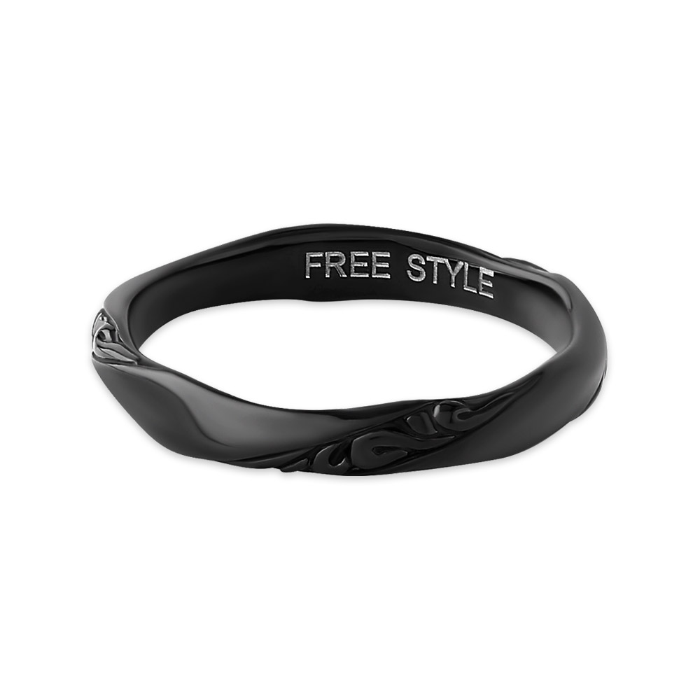 ツイストアラベスク ステンレスリング ブラックカラ― FSSTR890-B (3)