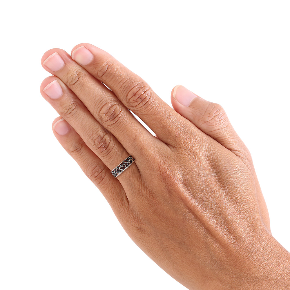 フリースタイル FREE STYLE アラベスクモチーフシルバーリング ブラック FSR913-B 日本サイズ11号 FREE STYLE（アクセサリー） 指輪 リング STYLE フリースタイル