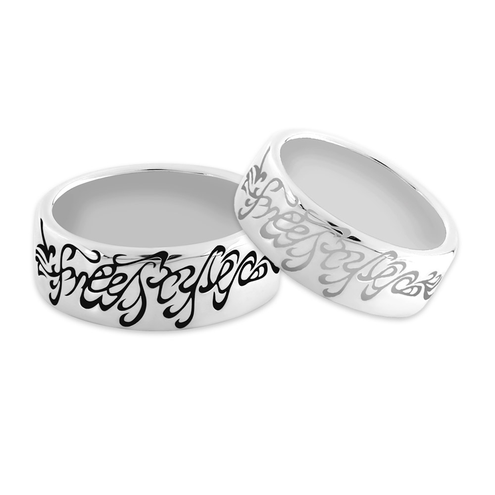 ブランドロゴ カリグラフィー シルバーペアリング FSR560B-560W (1)