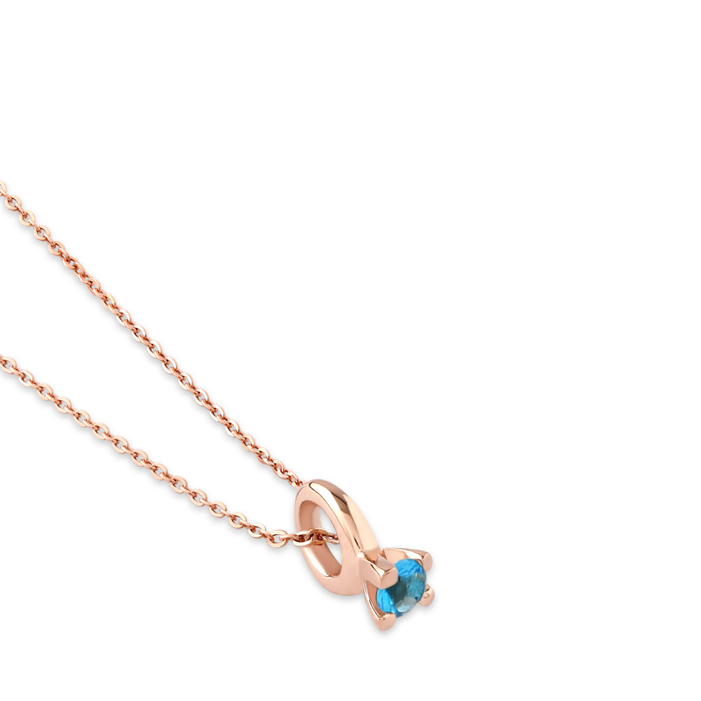 リングデザインチャーム レディースネックレス FSP1024-LPGBCZ - 画像 (2)