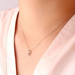 リングデザインチャーム レディースネックレス FSP1024-LPGCCZ (1)