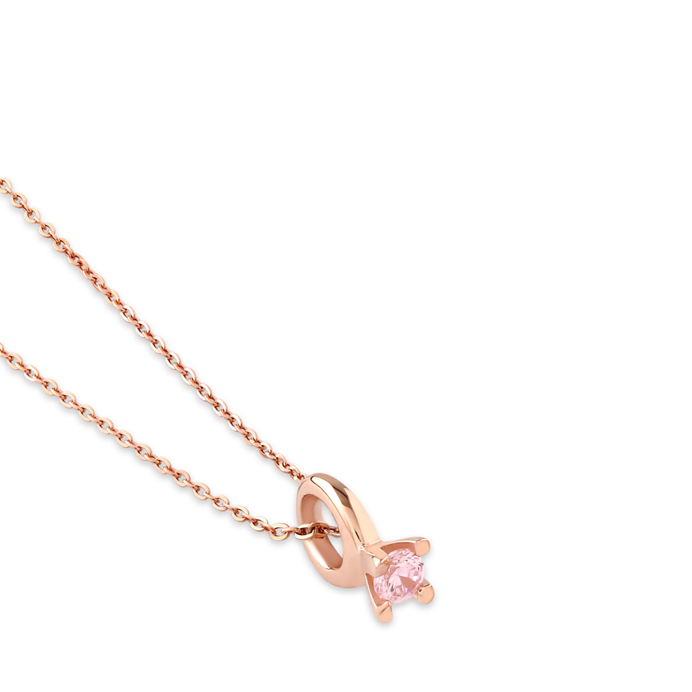 リングデザインチャーム レディースネックレス FSP1024-LPGPCZ (1)