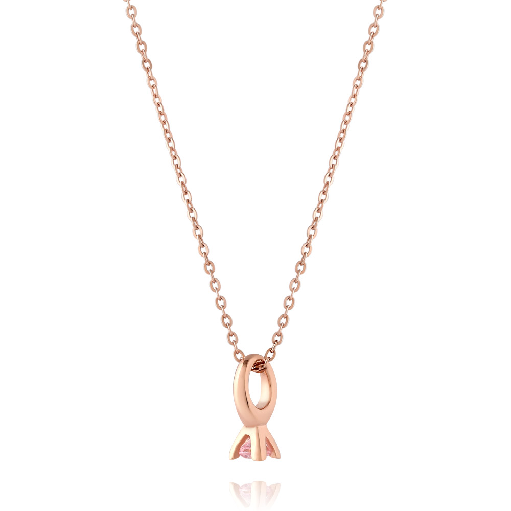 リングデザインチャーム レディースネックレス FSP1024-LPGPCZ (3)