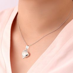 エンジェルウイング ホワイトキャッツアイ シルバーネックレス FSP655-WCE (3)