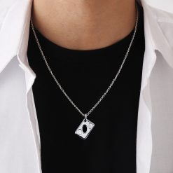 シンプルプレート シルバーメンズネックレス FSP636