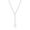 リングトップラリエット レディースシルバーネックレス FSP638 (2)
