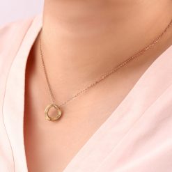 マイレモチーフ ツイストリングトップ ステンレスペアネックレス FSSTP084-084YG