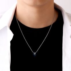 ツイストリングトップ ステンレスペンダント ブラックカラー FSSTP085-BK