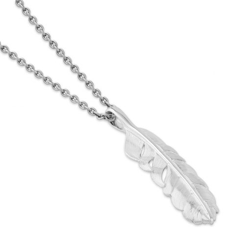 フェザー 羽モチーフ シルバーメンズネックレス FSP1035-W